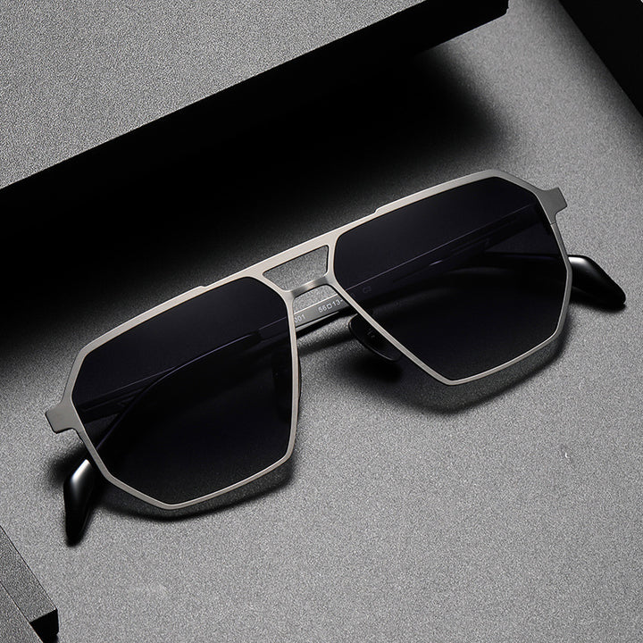 Pure Titanium Polarized Driving Polygon UV-proof Sunglasses