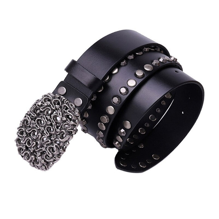 Top Layer Cowhide Trend Rivet Men's Belt