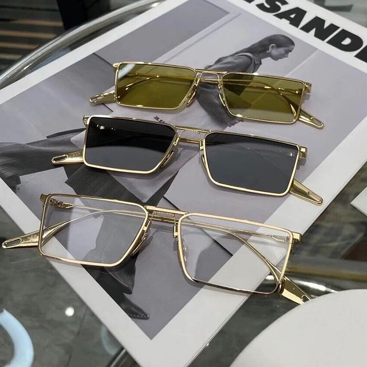 Women's Fashion Metal Frame Sunglasses Small Frame